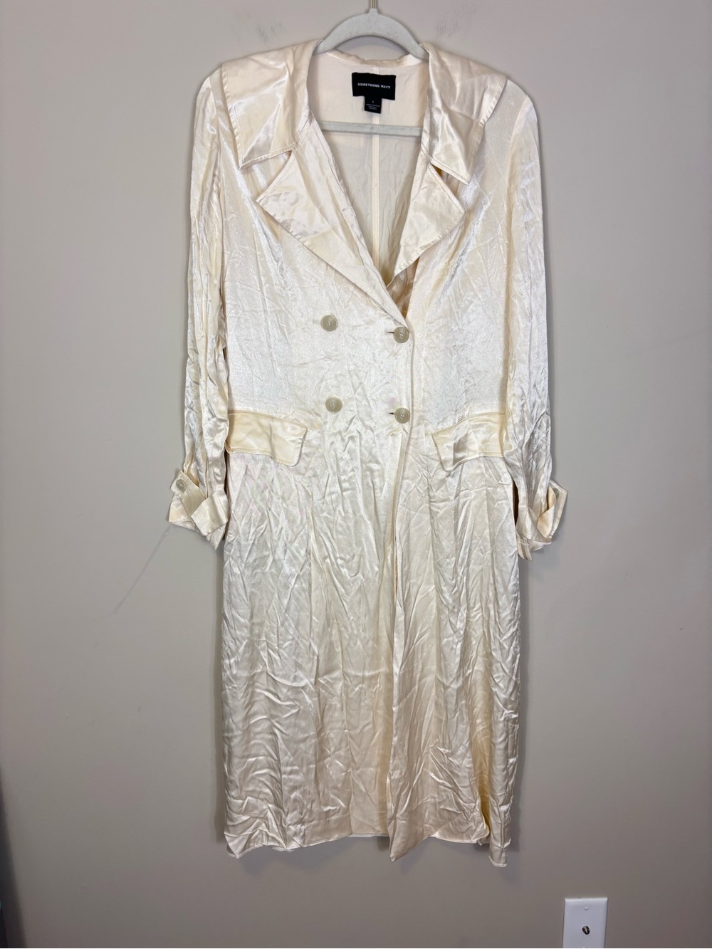 Something Navy Cream Satin-Look Blazer Jacket Size Women’s Small